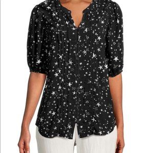 NWT BEACH LUNCH LOUNGE ​Rycki Shine Star-Print Button-Down Top size medium